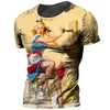 Vintage Motorcycle T Shirt For Men 3D Racing Girl Short Sleeve Tops Street Men's Biker T-shirt Oversized Tee Shirt Man Clothing