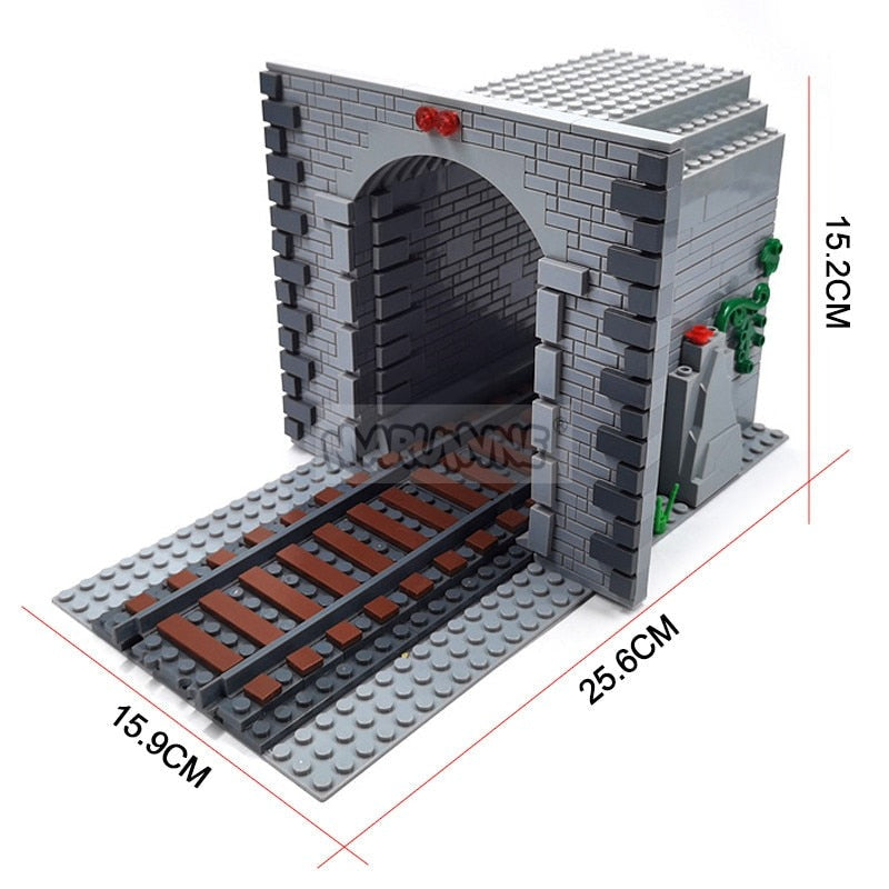 City Train Railway Build Model Kit Soft Cruved Straight Tracks Traffic Light Tunnel Compatible 53401 Blocks Bricks