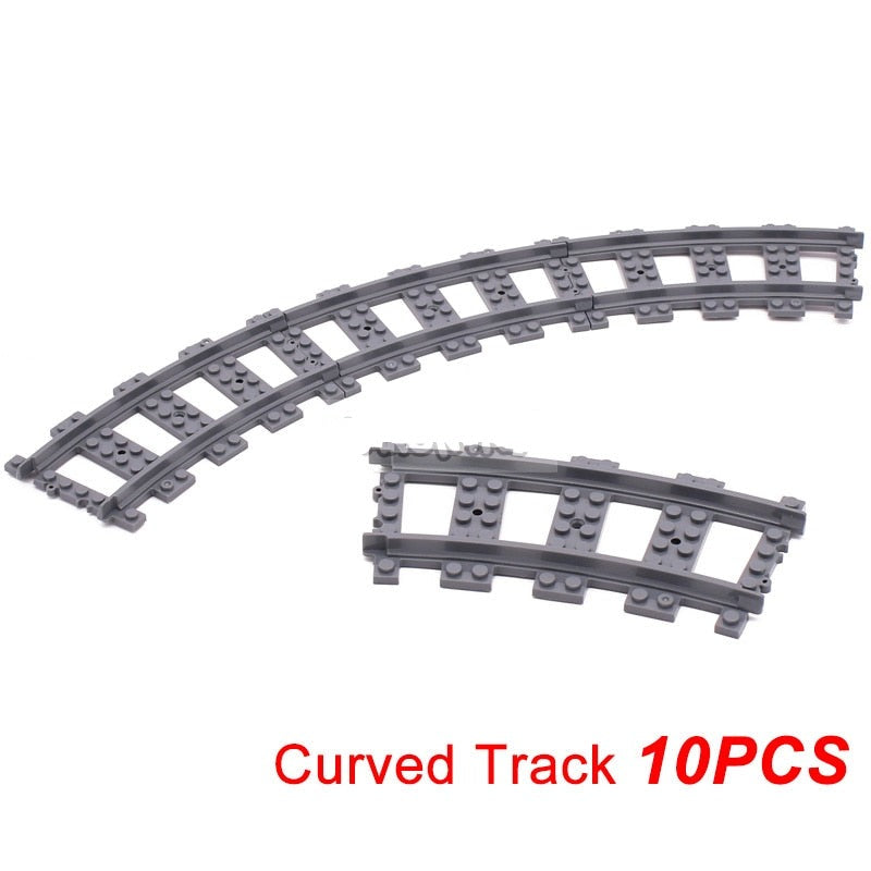 City Train Railway Build Model Kit Soft Cruved Straight Tracks Traffic Light Tunnel Compatible 53401 Blocks Bricks