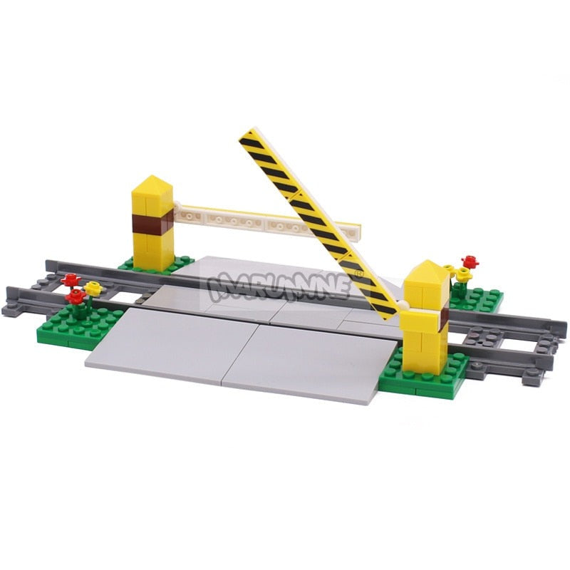 City Train Railway Build Model Kit Soft Cruved Straight Tracks Traffic Light Tunnel Compatible 53401 Blocks Bricks
