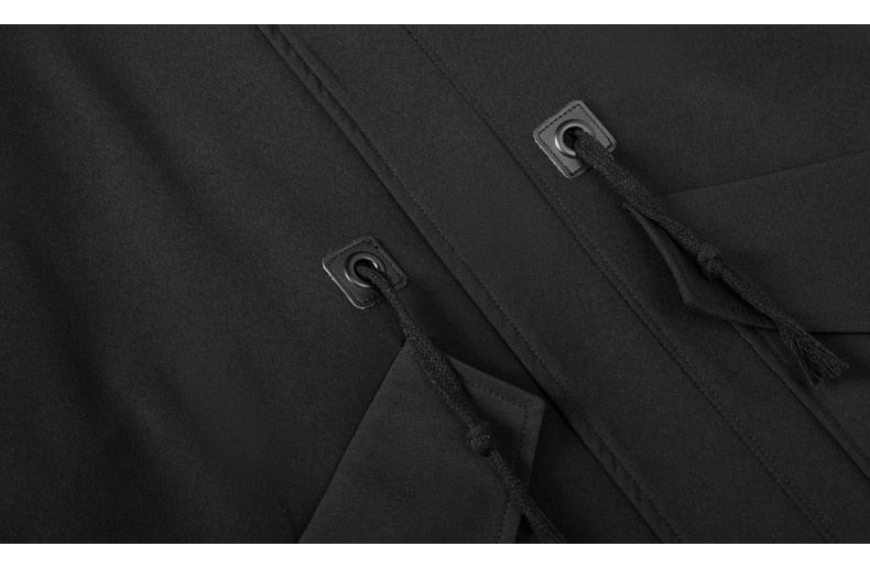 Long Trench Coat Jacket Men Cotton Autumn Spring Black Hip Hop Japanese Coats Streetwear Men's Hooded