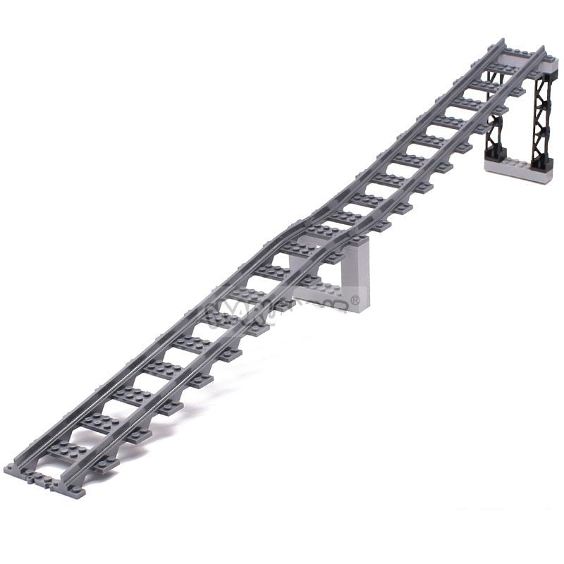 City Train Railway Build Model Kit Soft Cruved Straight Tracks Traffic Light Tunnel Compatible 53401 Blocks Bricks