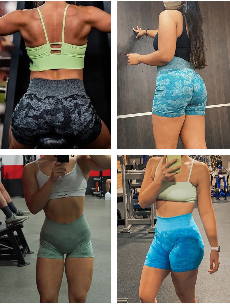 Seamless Shorts Spandex Shorts Woman Fitness Elastic Breathable Hip-lifting Leisure Sports Running Fitness Pants