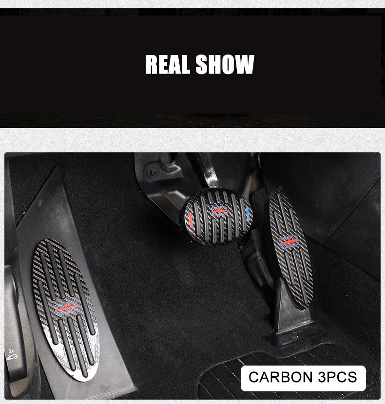 Gear Interior For Mini Cooper F55 F56 F60 R55 R56 R60 Universal Automatic For Carbon Foot Rest Pedal Stickers Auto Accessories