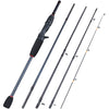 Fishing Rods and Reels Set Bag Portable 5 Sections Fishing Rod and 12LB Max Drag Baitcasting Reel Set Carp Fishing