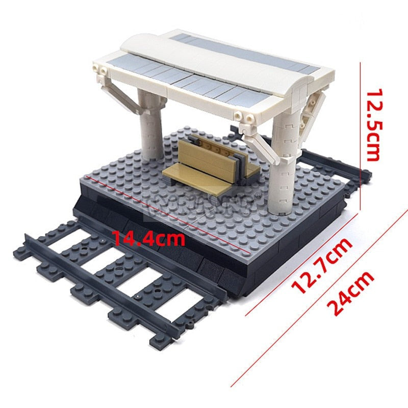 City Train Railway Build Model Kit Soft Cruved Straight Tracks Traffic Light Tunnel Compatible 53401 Blocks Bricks