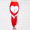 Sports Fitness Leggings Gym Heart Print Running Push-Up Leggings New Workout Sports Stretch Pants  XS-8XL