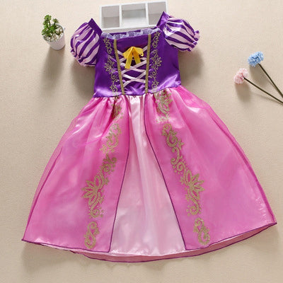 Rapunzel Snow White Costume Kids Belle Aurora Sofia Summer Fancy Princess Dress Children