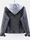 Winter Women Jean Jacket Pockets Button Soft Hooded Warm Outerwear Hooded Fashion Slim Denim Coats Female