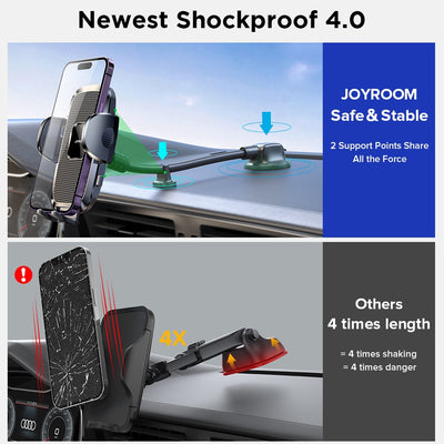 Phone Holder for Car【360° Widest View】9in Flexible Long Arm, Universal Handsfree Auto Windshield Air Vent Phone Mount