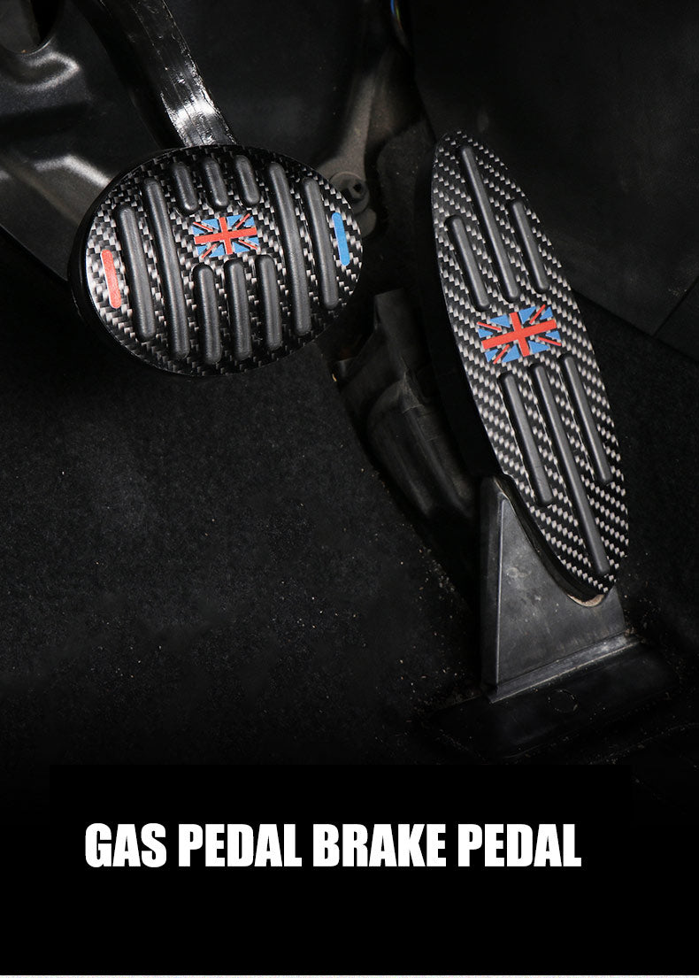 Gear Interior For Mini Cooper F55 F56 F60 R55 R56 R60 Universal Automatic For Carbon Foot Rest Pedal Stickers Auto Accessories