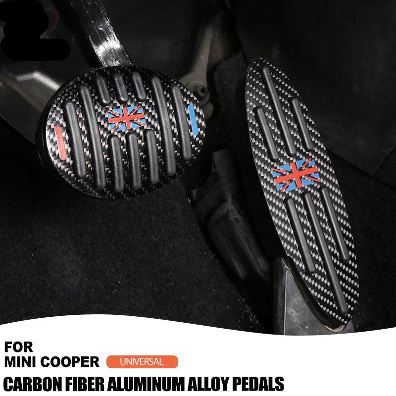 Gear Interior For Mini Cooper F55 F56 F60 R55 R56 R60 Universal Automatic For Carbon Foot Rest Pedal Stickers Auto Accessories