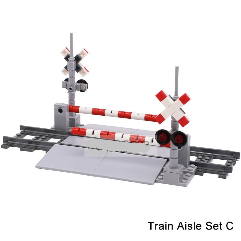 City Train Railway Build Model Kit Soft Cruved Straight Tracks Traffic Light Tunnel Compatible 53401 Blocks Bricks