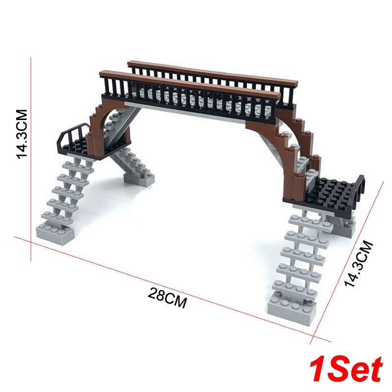 City Train Railway Build Model Kit Soft Cruved Straight Tracks Traffic Light Tunnel Compatible 53401 Blocks Bricks