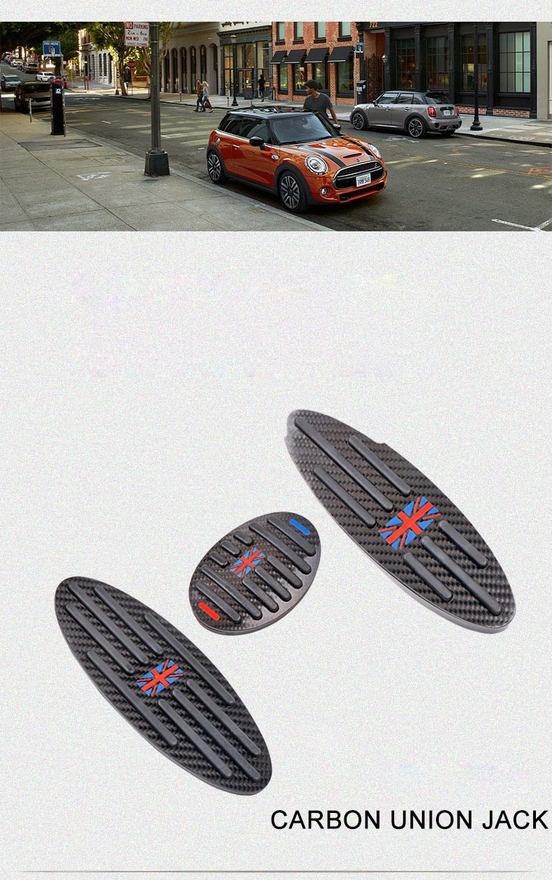Gear Interior For Mini Cooper F55 F56 F60 R55 R56 R60 Universal Automatic For Carbon Foot Rest Pedal Stickers Auto Accessories