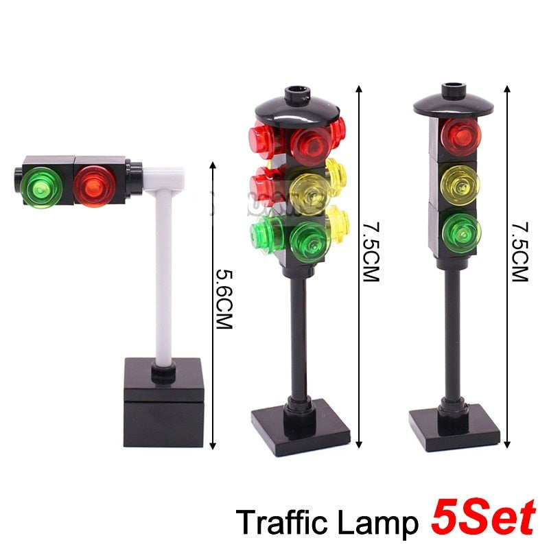 City Train Railway Build Model Kit Soft Cruved Straight Tracks Traffic Light Tunnel Compatible 53401 Blocks Bricks