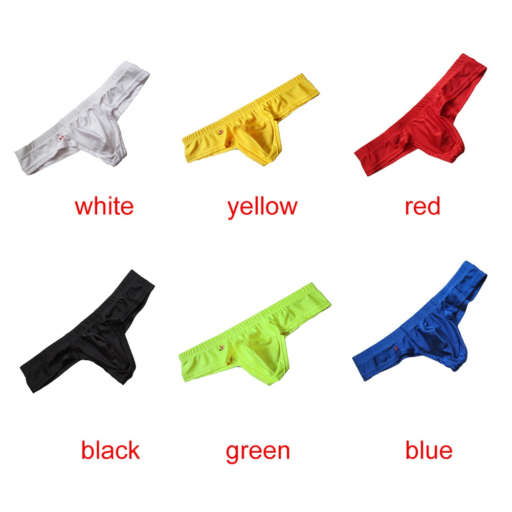 Sexy Underwear Thong G-Strings Men Low Waist Bulge Pouch T-back Underpants Male