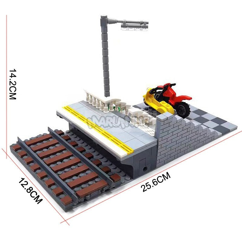 City Train Railway Build Model Kit Soft Cruved Straight Tracks Traffic Light Tunnel Compatible 53401 Blocks Bricks