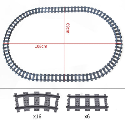City Trains Flexible Switch Railway Tracks Rails Crossing Forked Straight Curved Building Block Bricks Toys Compatible with 7996