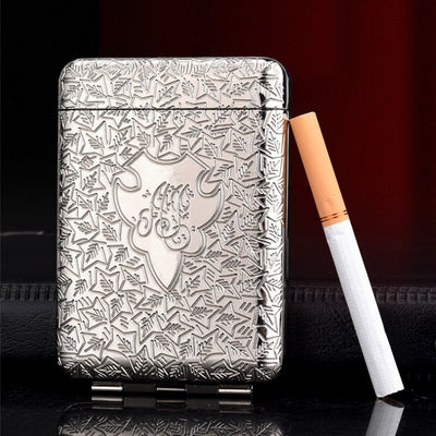 Luxury Vintage Cigarette Case Metal Carving Pocket Mini Cigarette Case Cigarette Storage Portable Cigarette Storage Tool 14pcs