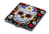 Cigarette Case Box Portable Cigar Box-Up to 20 King Size 84mm Cigarettes Volume Skull And Rose Leather