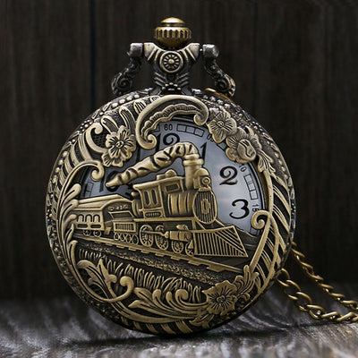 Pocket Watch Necklace Pendant Chain Unisex Gifts Clock cep saati