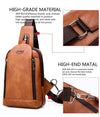 Messenger Shoulder Bags Men's Large Capacity Sling Crossbody Bag Solid Men Leather Bag JEEP BULUO Brand