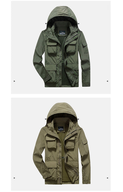 Jacket Casual Male Overcoat Army Tactics Windbreaker Jacket Mens Breathable Hooded Jackets Clothing