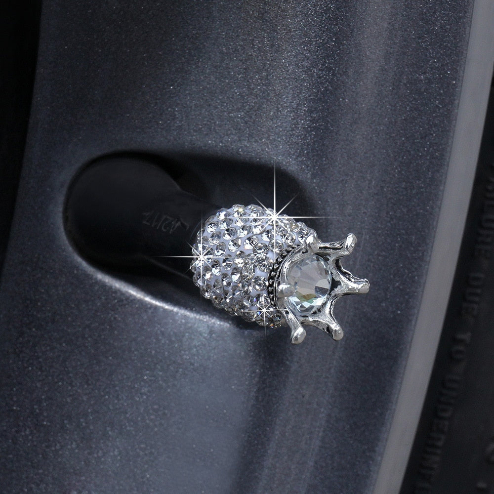 Crystal Wheel Caps Rhinestone Clay ABS Car Tires Valves Tyre Stem Air Valve Caps Airtight Cover Bling