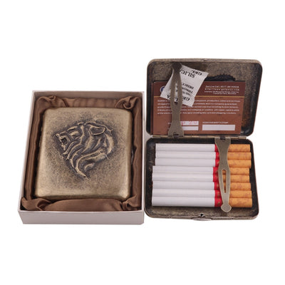 Cigarette Case with Gift Box for 20pcs Vintage Metal Cigarette Box Cigarette Case