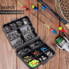 Fishing Accessories 245Pcs/Box Kit Including Fishing Hooks Beads Swivels Snap Sinker