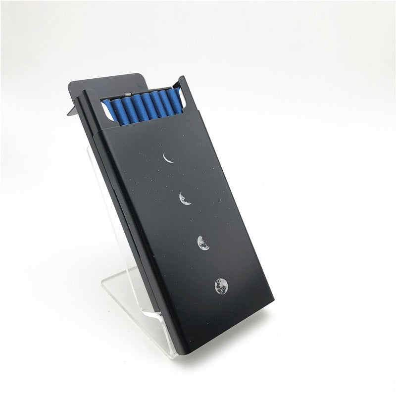 aluminium alloy black cigarette case for girl boy 20 metal cigarette boxes