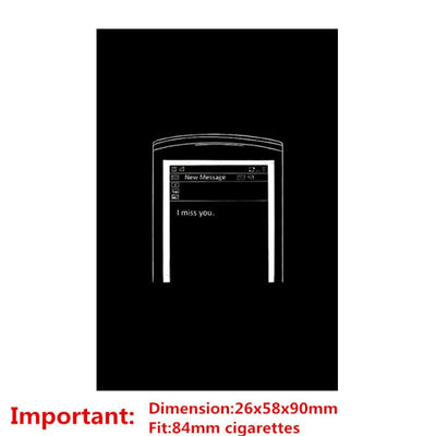 aluminium alloy black cigarette case for girl boy 20 metal cigarette boxes miss you(84-88mm)