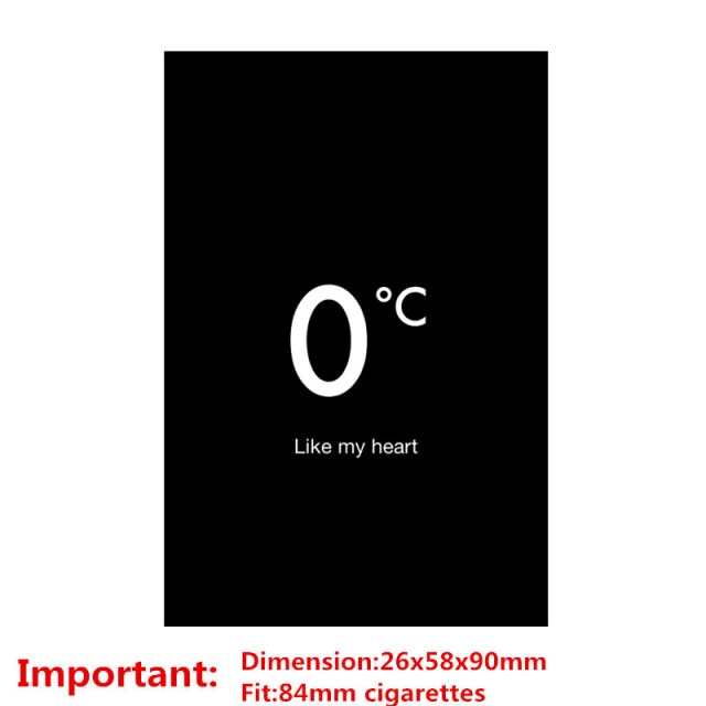 aluminium alloy black cigarette case for girl boy 20 metal cigarette boxes frozen heart(84-88mm
