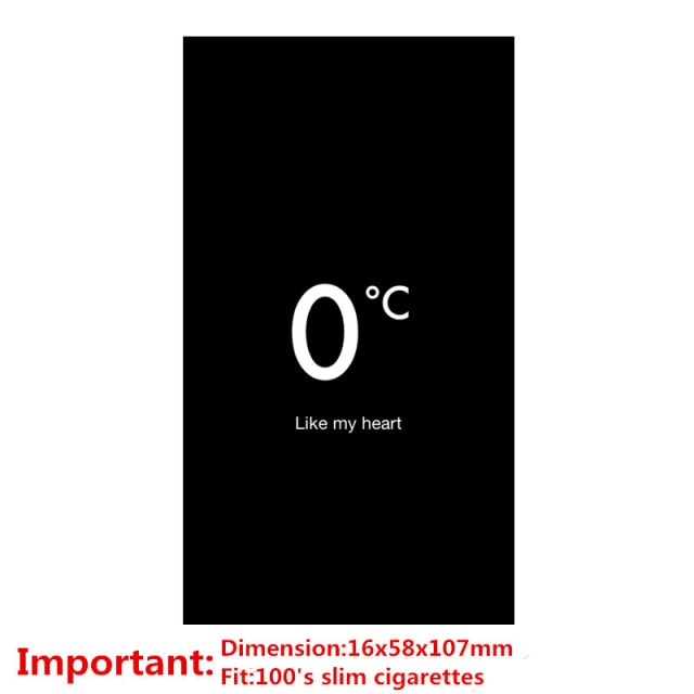 aluminium alloy black cigarette case for girl boy 20 metal cigarette boxes frozen heart(100mm)