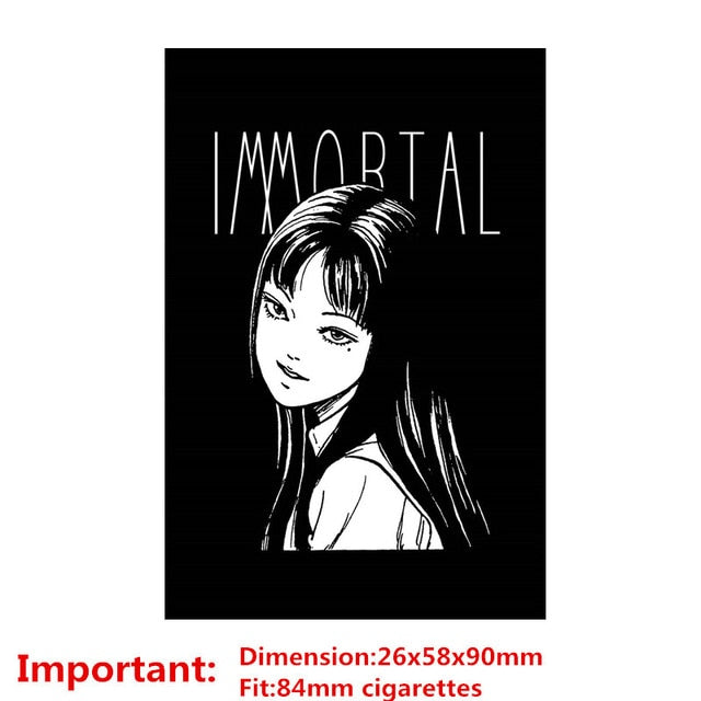 aluminium alloy black cigarette case for girl boy 20 metal cigarette boxes tomie(for 84-88mm)