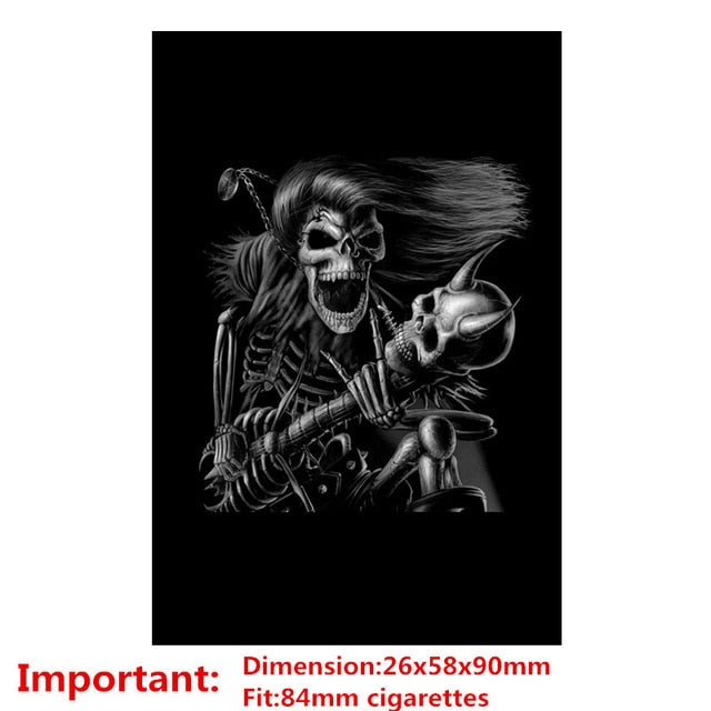 aluminium alloy black cigarette case for girl boy 20 metal cigarette boxes punk(for 84-88mm)