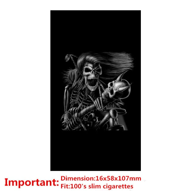 aluminium alloy black cigarette case for girl boy 20 metal cigarette boxes punk(for 100mm)