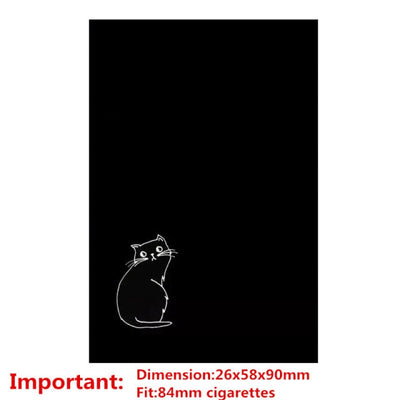 aluminium alloy black cigarette case for girl boy 20 metal cigarette boxes cat(for 84-88mm)