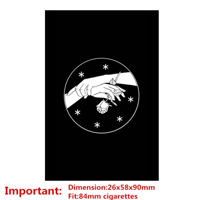 aluminium alloy black cigarette case for girl boy 20 metal cigarette boxes rose love( 84-88mm)