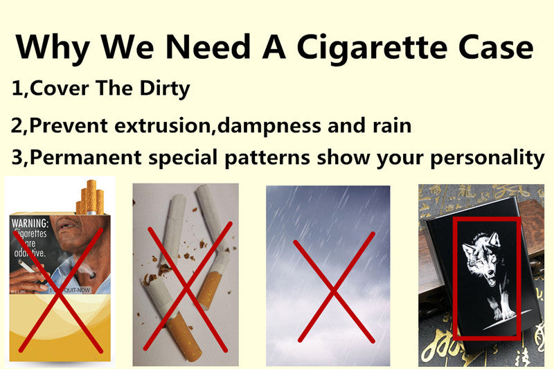 aluminium alloy black cigarette case for girl boy 20 metal cigarette boxes