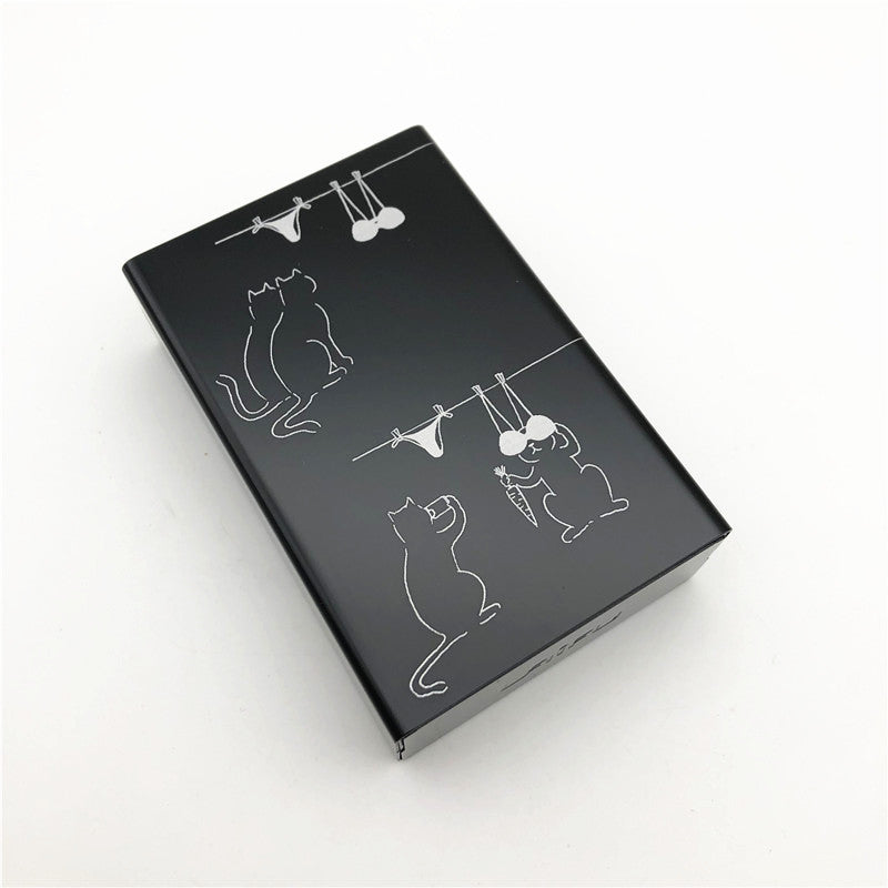 aluminium alloy black cigarette case for girl boy 20 metal cigarette boxes