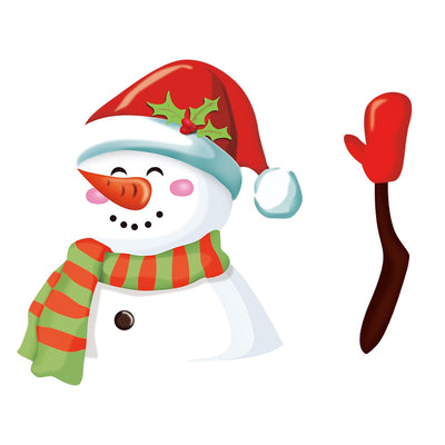 Car Stickers Cartoon Santa Claus Snowman & Elk Christmas Festive Car Rear Windshield Window Waving Wiper Stickers