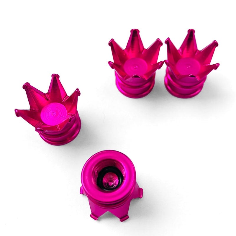 4pcs new arrive colorful aluminum crown car tire valve stem caps wheel car valve cap