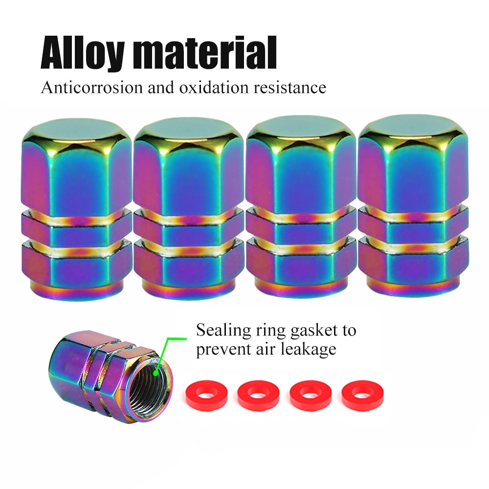 4pcs/set multicolor car moto bike tire wheel valve cap dust cover car tire valve stem caps car styling