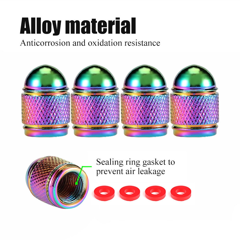 4pcs/set multicolor car moto bike tire wheel valve cap dust cover car tire valve stem caps car styling