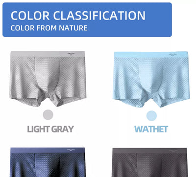 Underwear Boxers Homme Ice Silk Mesh Boxershorts  Plus Size Panties Sexy Shorts Men Underwear