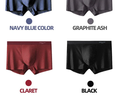 Underwear Boxers Homme Ice Silk Mesh Boxershorts  Plus Size Panties Sexy Shorts Men Underwear