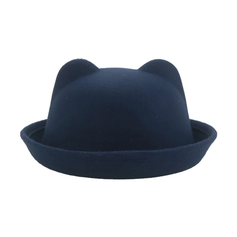 Fedoras Hats Boys Girls Small 52cm 54cm Felted Kids Hats Solid Camel Black Dress Formal Panama Women Hats