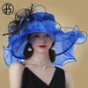 Fascinator Hat For Women Kentucky Derby Pink Organza Hats Ladies Tea Party Wedding Wide Brim Vintage Fedoras Hat